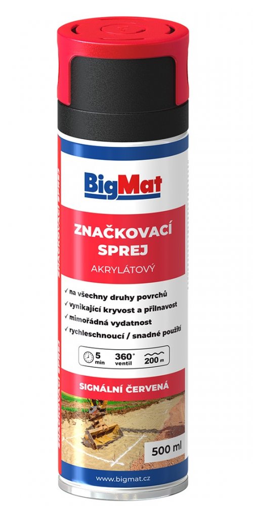 Sprej značkovací BigMat červená 500 ml