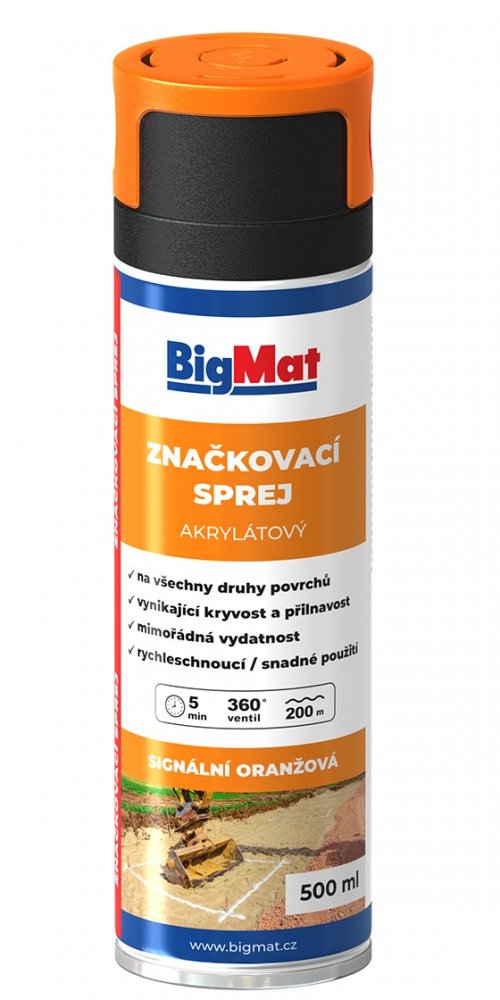 Sprej značkovací BigMat oranžová 500 ml