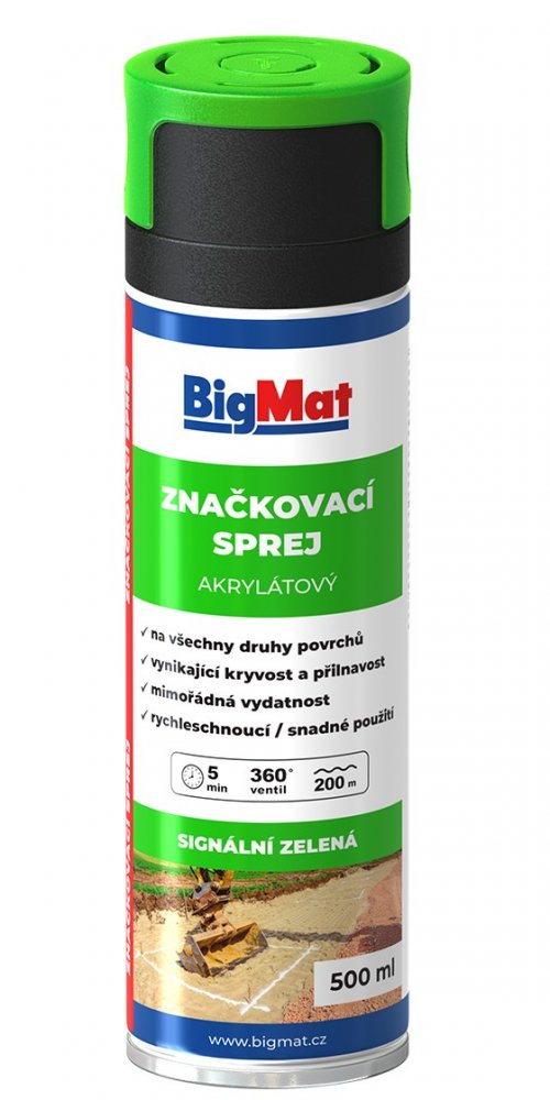 Sprej značkovací BigMat zelená 500 ml
