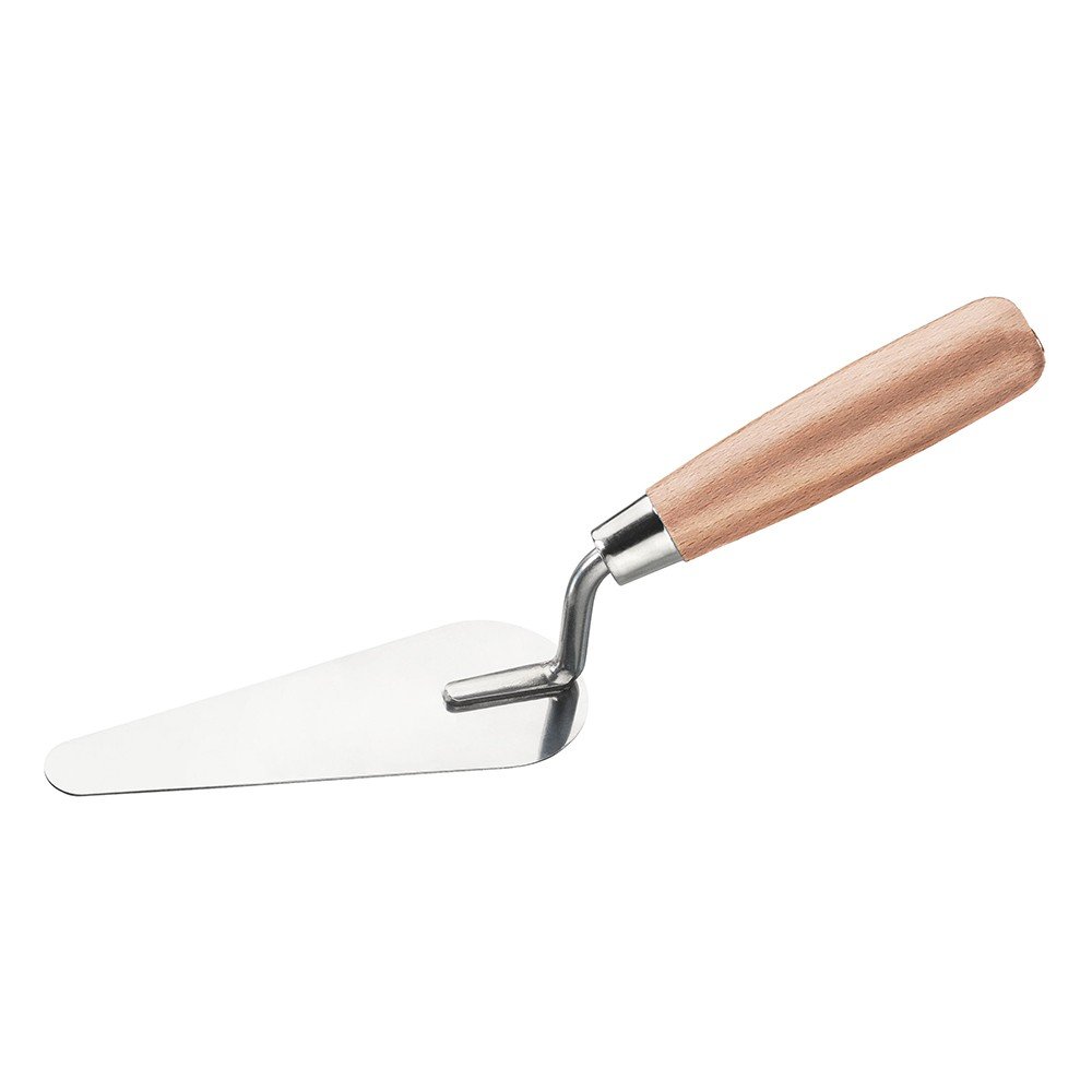 Lžíce kočičí jazyk štuk 140 mm, nerez 0,7 mm, dřevo