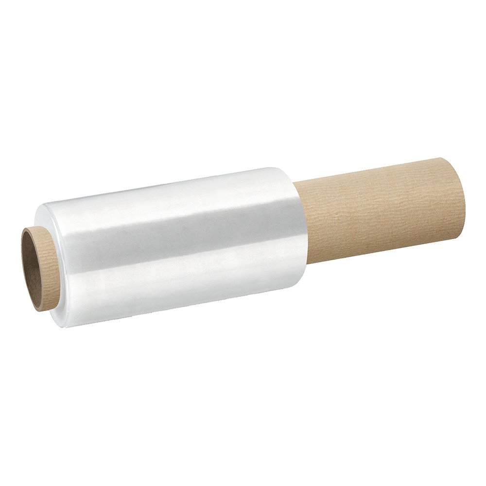 Fólie smršťovací 10cm×150m, LDPE, 17my, průhledná, role s držadlem