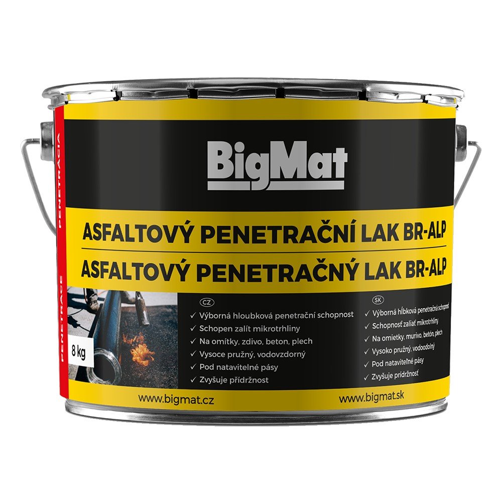 Lak asfaltový penetrační BR-ALP BigMat 8 kg