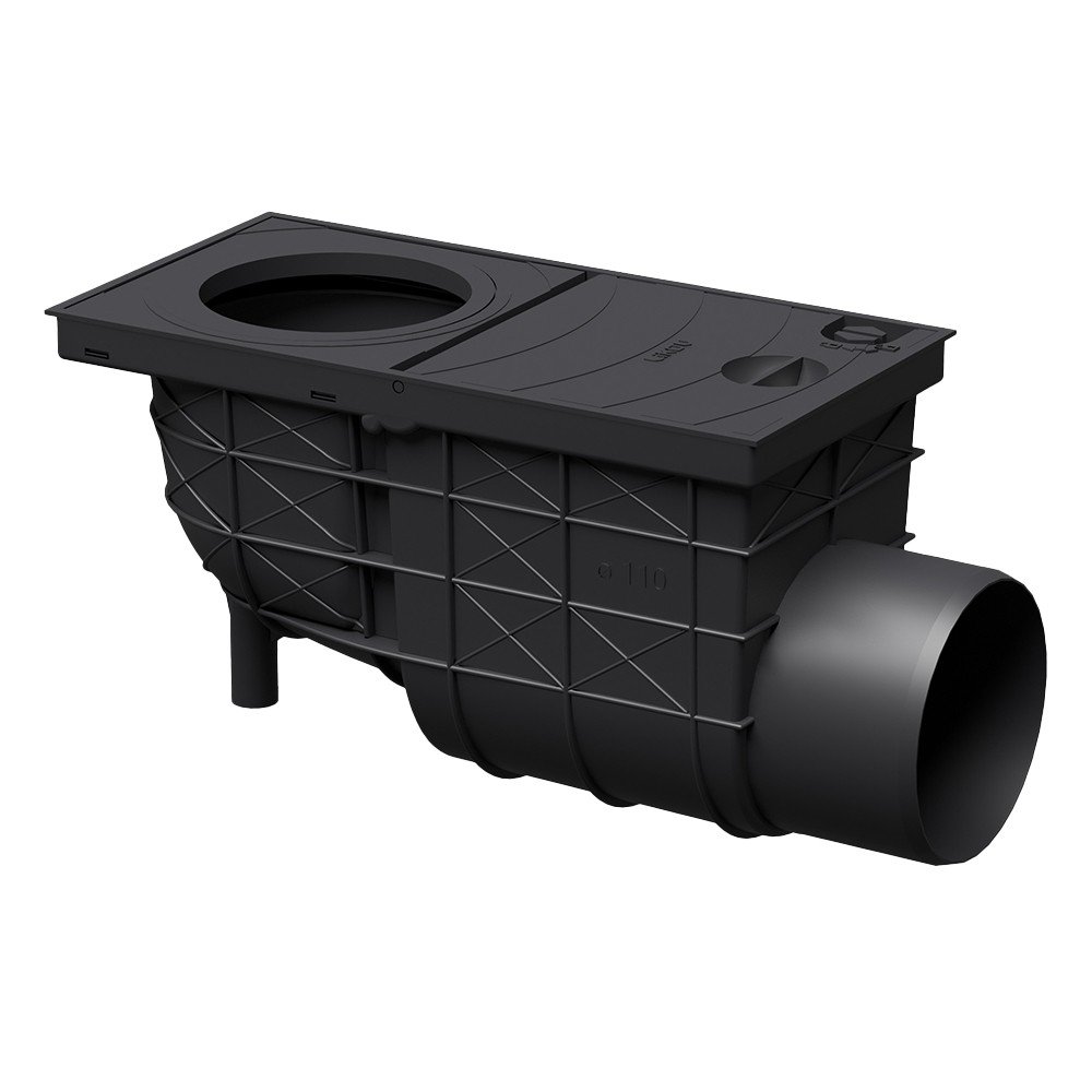 Lapač střešních splavenin GRS boční černá 110 mm