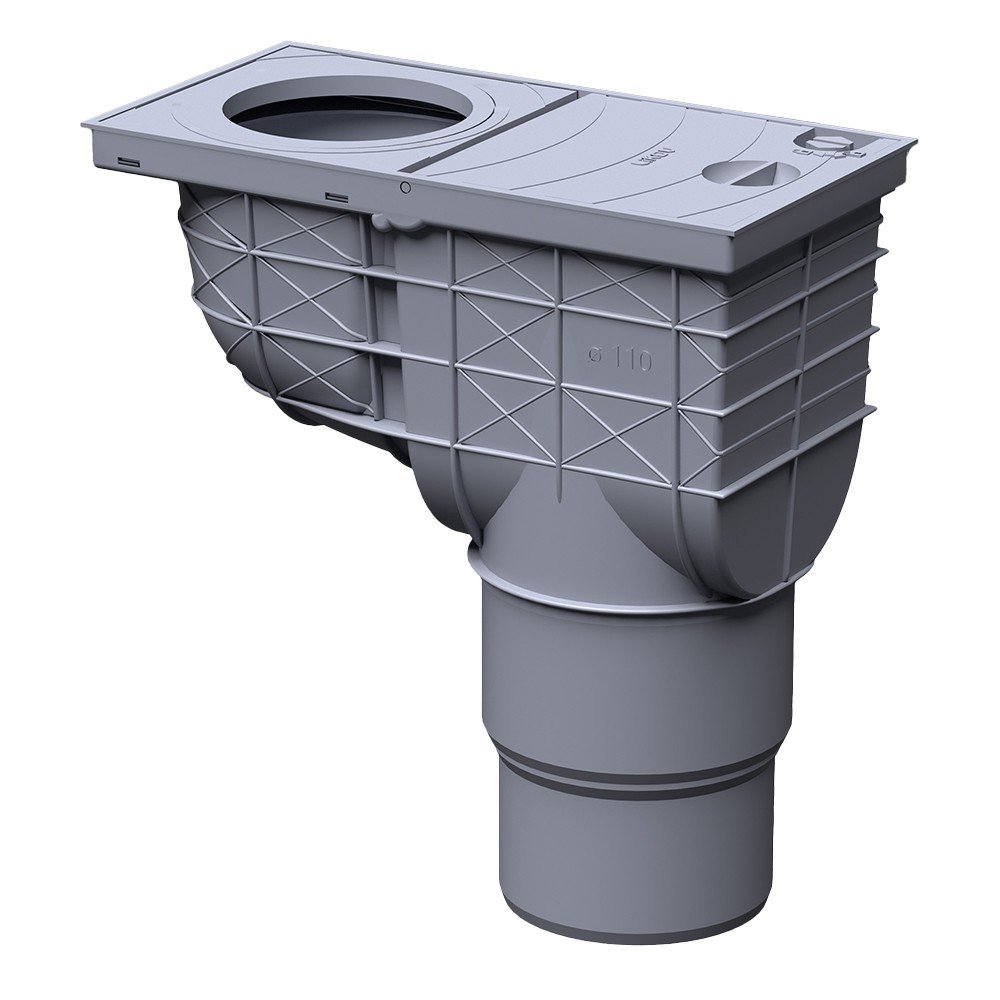 Lapač střešních splavenin GRX spodní šedá 110/125 mm