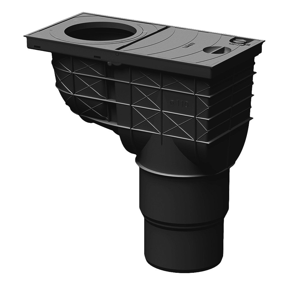 Lapač střešních splavenin GRX spodní černá 110/125 mm