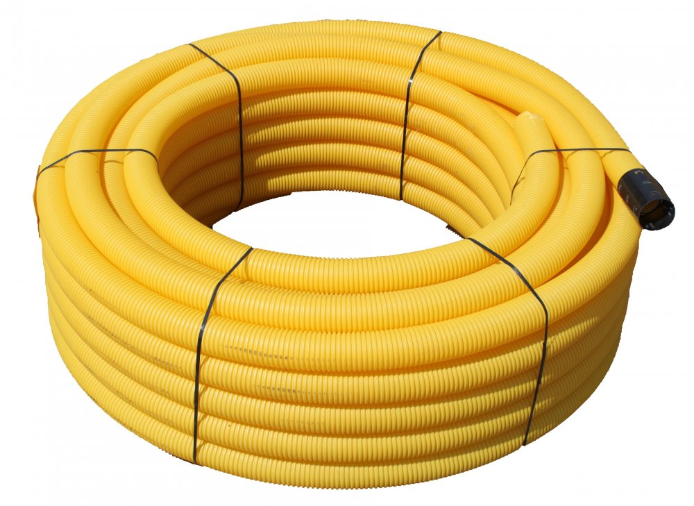 Trubka drenážní neperforovaná DN 50 žlutá PVC 50 m