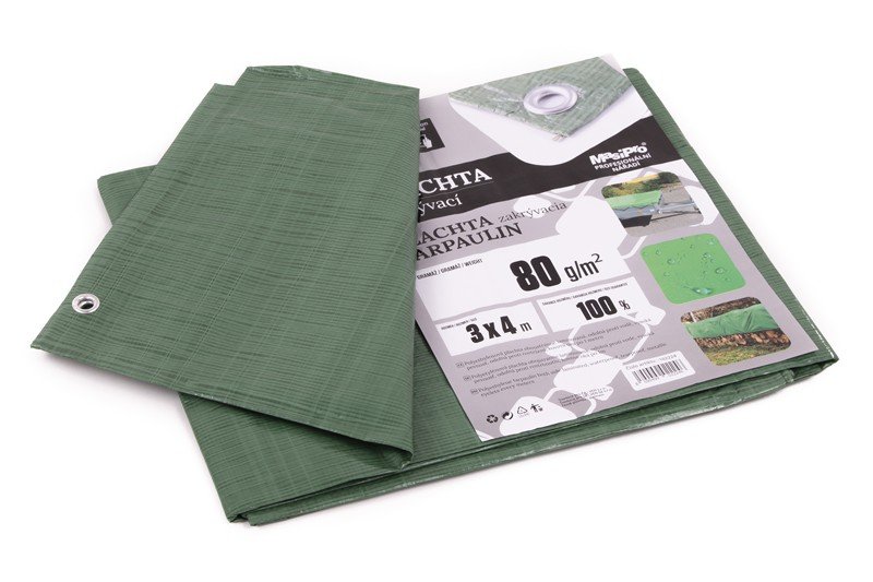 Plachta 80g ZELENÁ 3x4 m