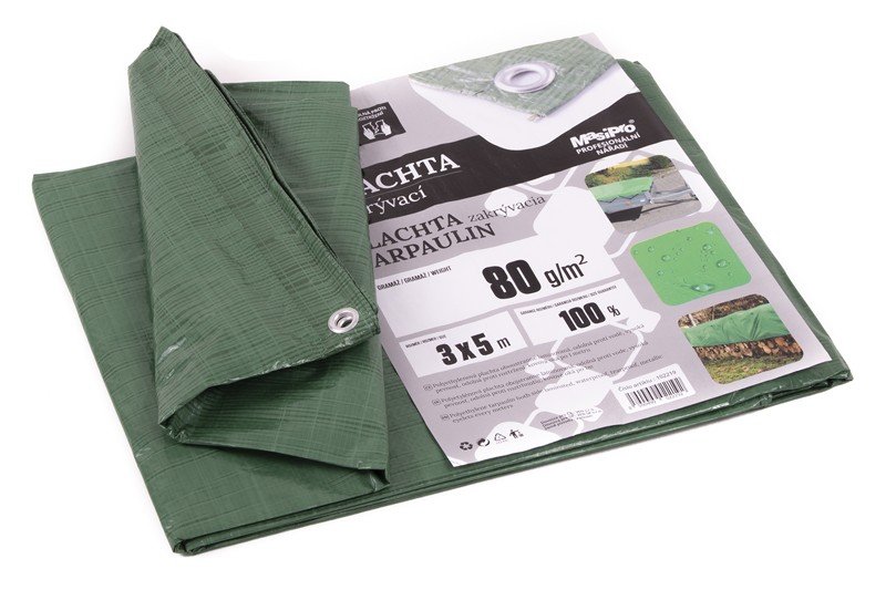 Plachta 80g ZELENÁ 3x5 m