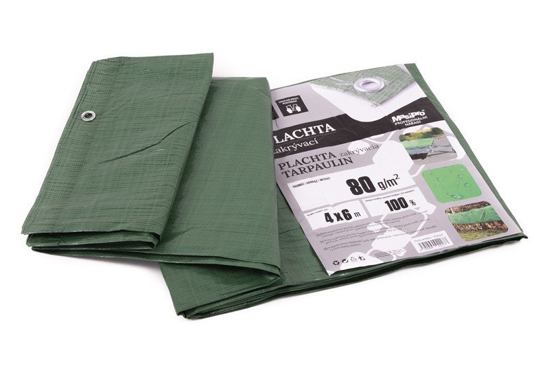 Plachta 80g ZELENÁ 4x6 m