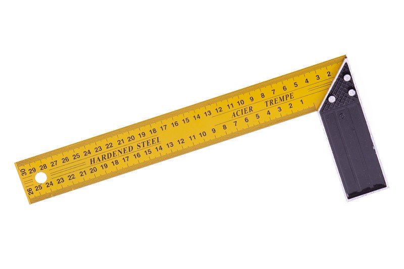 Úhelník ocel žlutý 30 cm