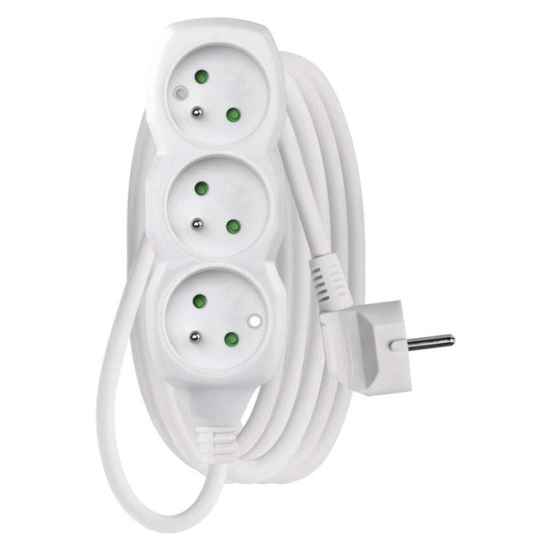 Kabel prodlužovací EMOS 3 m / 3 zásuvky bílý
