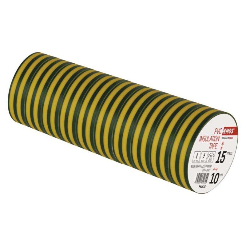 Páska izolační EMOS PVC 15 mm × 10 m zelenožlutá
