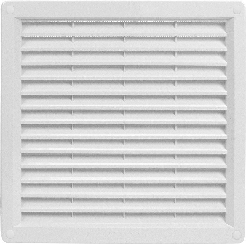 Mřížka větrací Haco 300×300 mm plastová s rámečkem a síťovinou bílá