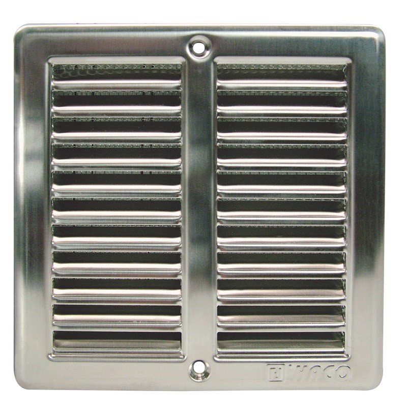 Mřížka větrací Haco 150×150 mm nerezová s rámečkem a síťovinou