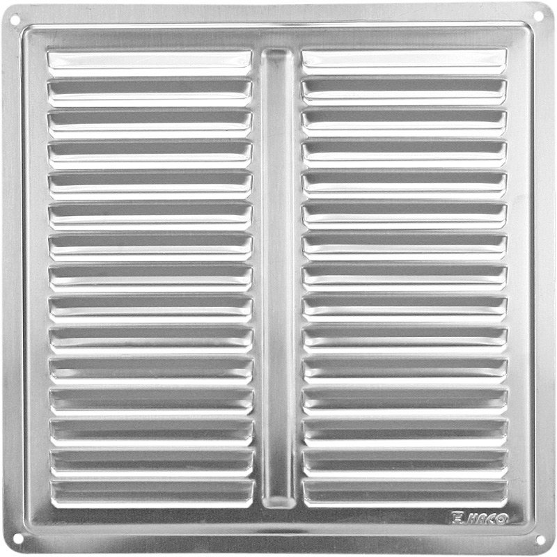 Mřížka větrací Haco 200×200 mm nerezová s krytkou