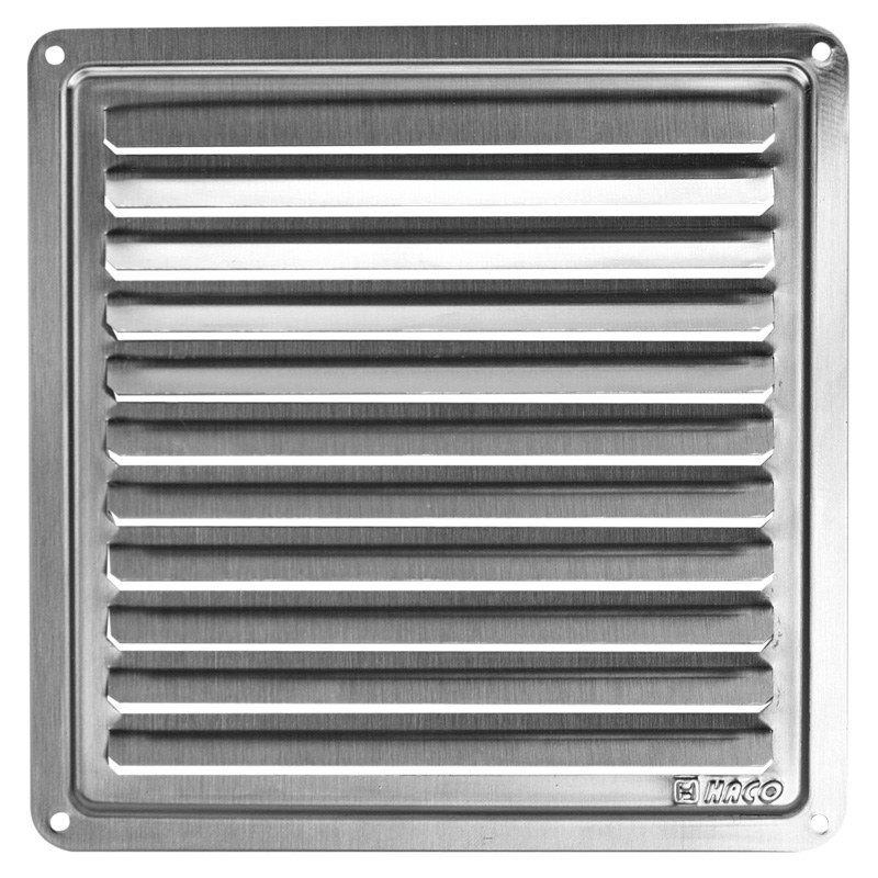Mřížka větrací Haco 150×150 mm nerezová s krytkou
