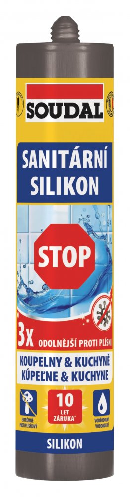 Silikon sanitární Soudal STOP antracit 280 ml
